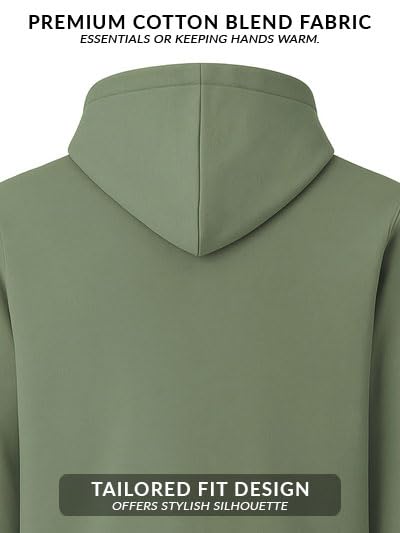 ADRO Men's Cotton Neck Hooded Sweatshirt (ZHH-24-PLN-PT_Pista