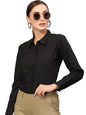 Style Quotient Women Solid Black Polycotton Regular Formal Shirt