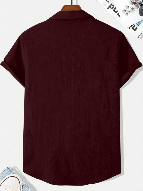 Funky Rich MenS Solid Modern Fit Shirt (3288- Maroon