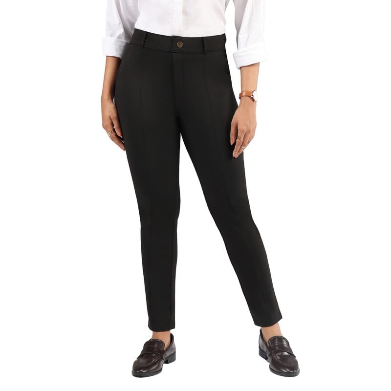 Blissclub Ultimate Cigarette Pants | 2 Pockets| Insanely Stretchy |Pintuck Designs