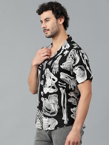 Kotty MenS Fashionable/Casual Printed Spread Collar & Premium Fabric & Stylish & Comfortable Casual Wear Shirt(Multicolor,M)