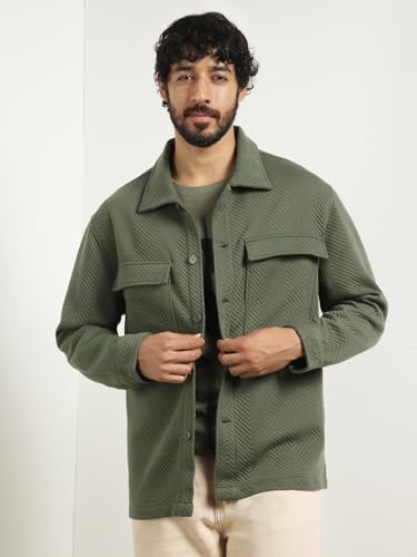 Nobero MenS A-Line Coat (1M-Twjk-R0006_Olive Green
