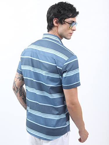 Ketch MenS Slim Fit Shirt (Khsh001306_Blue