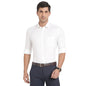 Turtle Men 100% Cotton White Dobby Slim Fit Full Sleeve Formal Shirt