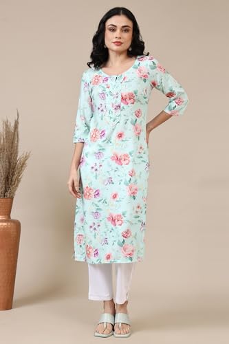 Aurelia Women's White Printed Georgette A-Line Kurta