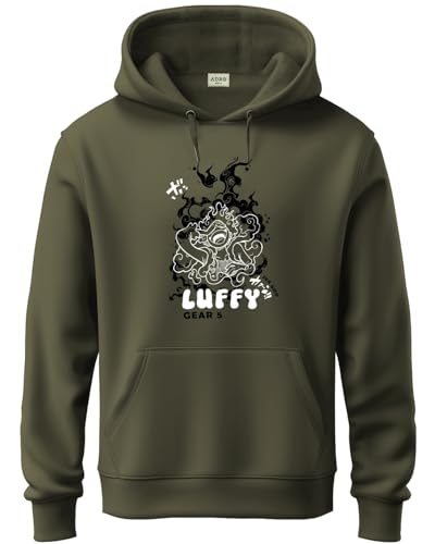ADRO Hoodies for Men | Printed Hoodie for Men | Cotton Hoodie | Luffy Hoodie Gear 5 | Sweatshirt for Men | Anime Hoodie | H24-LU
