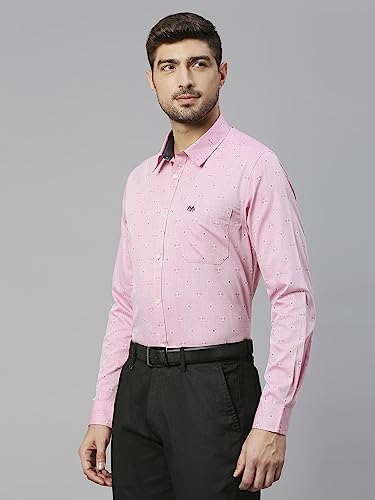 Thomas Scott Self Printed 100% Cotton Slim Fit Spread Collar Formal Shirts for Mens