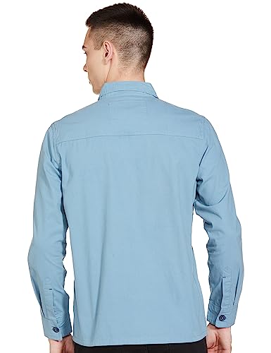The Indian Garage Co Blue Regular Fit Cutaway Collar Placement Print Long Sleeves Shirt