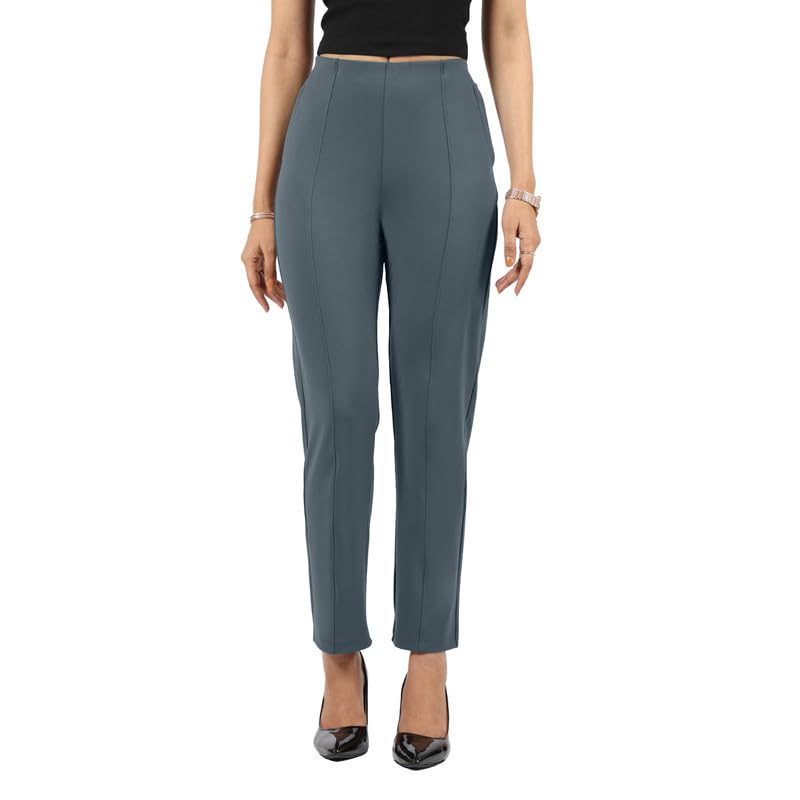 Blissclub Womens Straight Pants (Ultimatestraight_Graphite_Gowri Grey