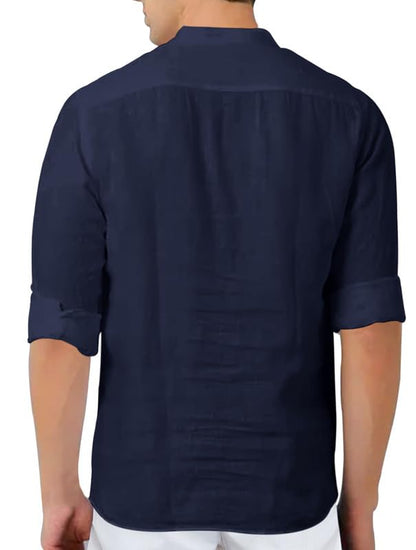 Finivo Fashion MenS Full Sleeve Short Kurta Shirt With A Trendy Mandarin Collar Crafted From A Premium Cotton Polyester Blend N