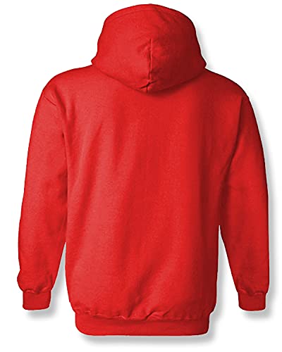 ADRO Men's Cotton Neck Hooded Sweatshirt (H21-M-NWW-RD_Red)