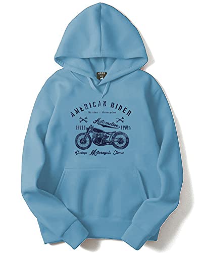 ADRO Men's Fleece Hooded Hoodie (H-M-AME-SK_SkyBlue_XL)