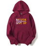 ADRO Never Give Up Design Printed Hoodies/Sweatshirts for Men & Women (H20-M-NGU-MR_Maroon_XL)