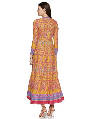W for Woman Women's Rayon Paisley Regular Knee-Length Dress