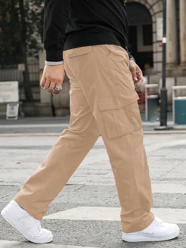 Greciilooks MenS Regular Fit Low Rise Cargos Trousers | Cargo Track Pant | Loose Fit | Regular Trouser | Treck PentS With Mult