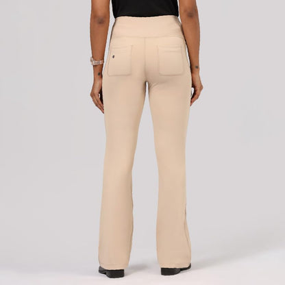BlissClub Ultimate Flare Pants for Women Upto 54 ft | Ribbed Waistband, 4 Pockets | High Waist Trousers and Formal Pants for Of