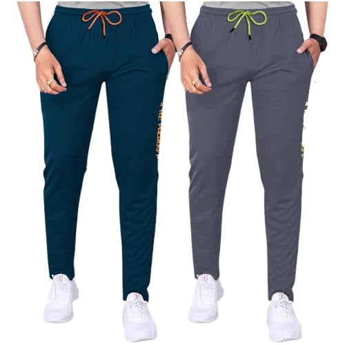 Tee Projekt Lycra Combo Soild & Zippered Pockets Style Regular Fit Track Pant for Men Jogger, Gym Wear, Yoga