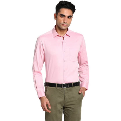 Turtle Men Cotton Cream Slim Fit Solid Formal Shirts