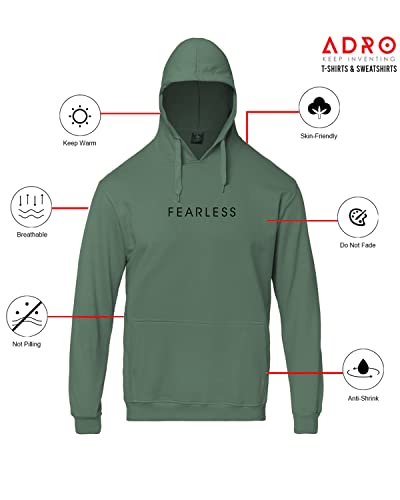 ADRO Fearless Printed Hoodie/Sweatshirt for Men (H22-M-FRL)