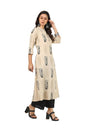 Soch Womens Beige Cotton Flex Botanical Print Kurta