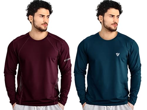 Noble Monk MenS Regular Fit T Shirt (Combo Pack Of 2) |Full Sleeves |Round Neck |Casual Tshirt For Men