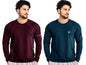 Noble Monk MenS Regular Fit T Shirt (Combo Pack Of 2) |Full Sleeves |Round Neck |Casual Tshirt For Men