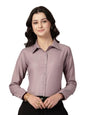 Style Quotient Women Mauve Self Design Linen Regular Fit Formal Shirt