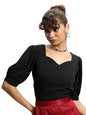 Ketch WomenS Casual Fit Tops (Khtp000483_Black