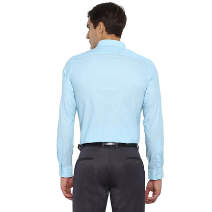 Turtle Men Cotton Slim Fit Formal Shirts LightBlue