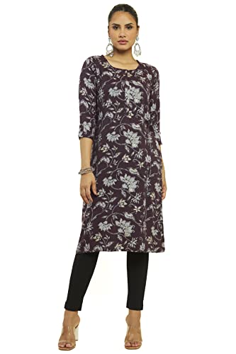 Soch Women's Rayon Regular Fit Floral Print Kurta