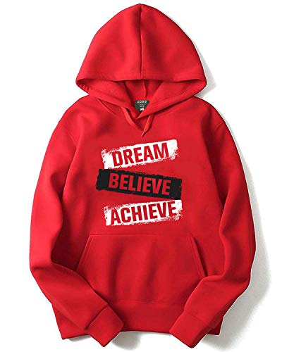 ADRO Men's Cotton Hooded Hoodie (H20-M-DBA-RD_Red_XL)