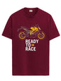 ADRO Men's Biker Design Printed 100% Cotton T-Shirt - Regular Fit, Printed T-Shirts for Men (RN24-KTM-MR_Maroon_XL)