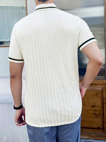 Greciilooks MenS Stylish Half Sleeve Casual T-Shirt  Plain & Trendy White