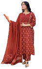 Alvami Women's Viscose Floral Regular Kurta Set