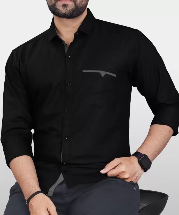CB-COLEBROOK Mens Regular Fit Solid Soft Touch Cotton Casual Shirt with Pocket Design with Spread Collar & Full Sleeves (Availa