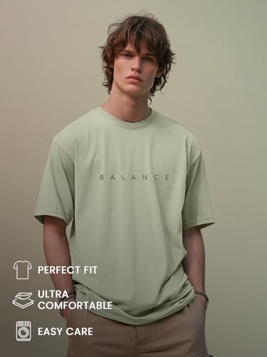 Nobero MenS Graphic Printed Regular Fit T-Shirt (1M-Twts-C0948-216X_Aloe Green/Black/Marine