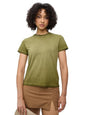 The Souled Store Solids: Fern Green Women and Girls Short Sleeves Round Neck Cotton Blend Regular Fit T-Shirts