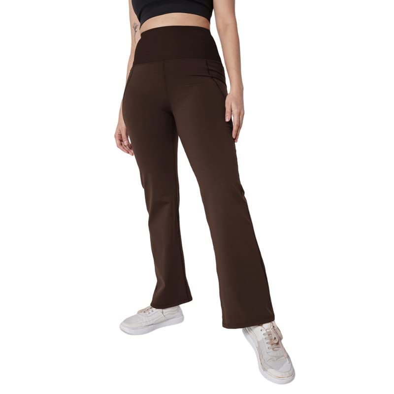 BlissClub Ultimate Flare Pants for Women Upto 54 ft | Ribbed Waistband, 4 Pockets | High Waist Trousers and Formal Pants for Of