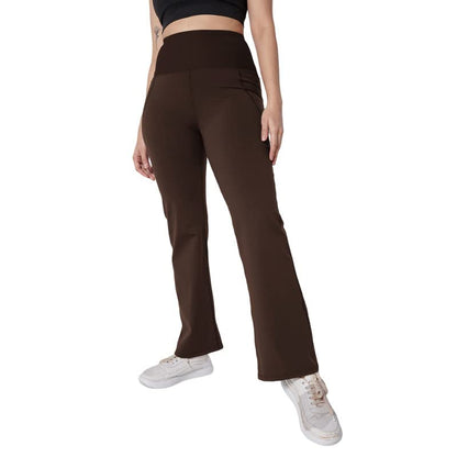 BlissClub Ultimate Flare Pants for Women Upto 54 ft | Ribbed Waistband, 4 Pockets | High Waist Trousers and Formal Pants for Of