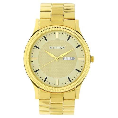 Titan Analog Gold Dial Men'S Watch Nm1650Ym04/Nn1650Ym04/Np1650Ym04