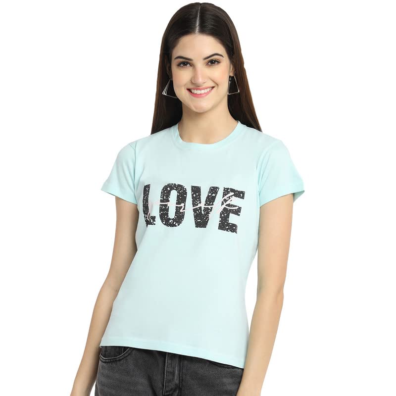 Preneum Womens Cotton Regular Fit Latest Graphic Stylish Printed Short Sleeves Casual T-Shirt || Trendy Designs & Stylish (Pack