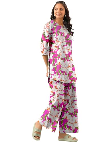 Tee Projekt Cotton Ethnic Wear Co Ord Set For Women | Festive Co Ord Set For Women Pink