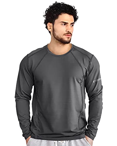 EYEBOGLER Mens Dry Fit Round Neck Full Sleeve Casual Tshirt