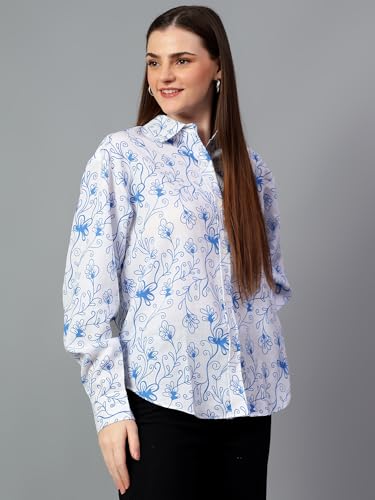 KOTTY Womens Oversized Cotton Blend Shirt(Multicolor,M)