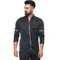 Campus Sutra Mens Solid Black Dri-Fit Zip Through Activewear Jacket Regular Fit for Casual Wear, Structured Jacket Crafted with