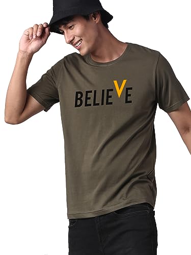 ADRO Men's Believe Design Printed T-Shirt (XL)