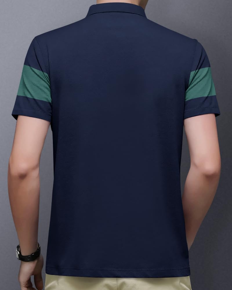 Noble Monk Mens Colorblocked Polo T-Shirt