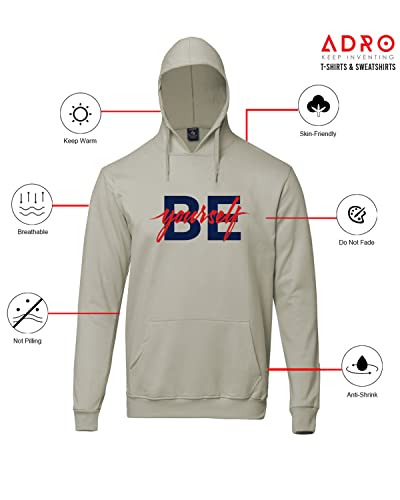 ADRO Men's Cotton Hooded Neck Hoodie (H20-M-BYO-CH_Beige)