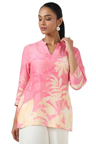 Soch Womens Botanical Regular Fit Tunic (FWS5TU30266_Coral