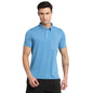 Turtle Men Cotton Blend Blue Solid Polo Neck T-Shirts
